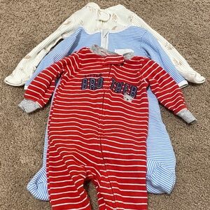 3mo Red and Blue Striped Kids One Piece